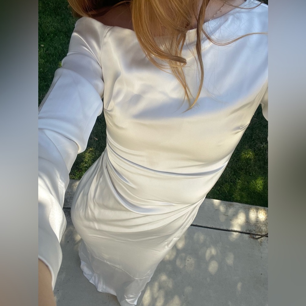 MESHKI brand satin/silk wedding dress /tags still on the dress/ size XS SOLD
